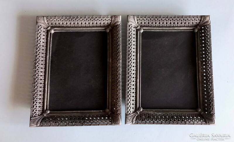 2 metal picture frames negotiable art deco design