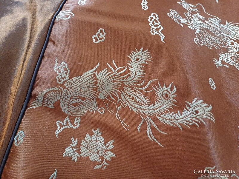 Chinese dragon patterned silk pillowcase