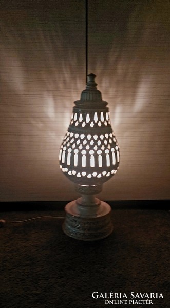 Large maghreb arabic candle lamp with electric bulb.