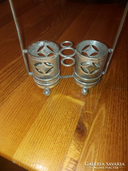 Silver-plated copper spice holder, size and weight indicated!