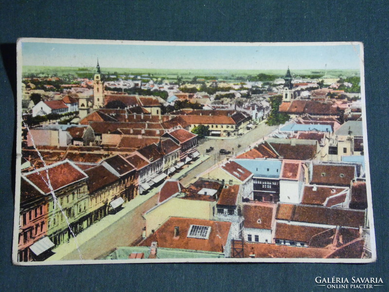 Képeslap,Postcard, Szerbia, Sombor,Zombor, panorama,látkép,1940