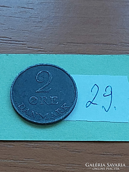 Denmark 2 cents 1956 zinc, ix. King Frederick 29