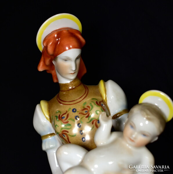Matyó Herend Madonna! Large porcelain statue!