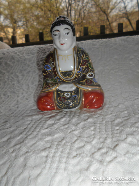 Régi jelzett japán Satsuma porcelán figura