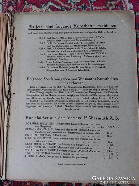 Junge Berliner Kunst - Wasmuths Kunsthefte 1919.