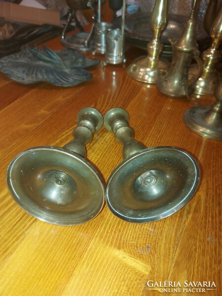 Pair of Bieder copper candle holders, size and weight indicated!