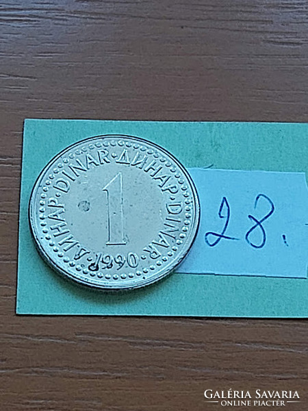 Yugoslavia 1 dinar 1990 copper-zinc-nickel 28