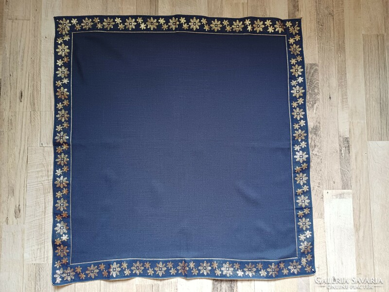 Dark blue gold Christmas tablecloth