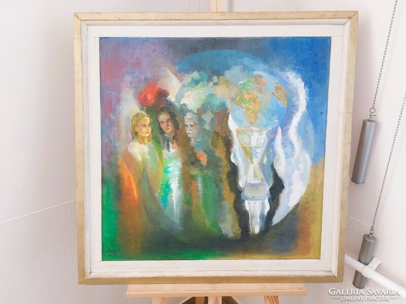 (K) Ördög Zoltán "Erdei virágok" festménye 75x75 cm kerettel