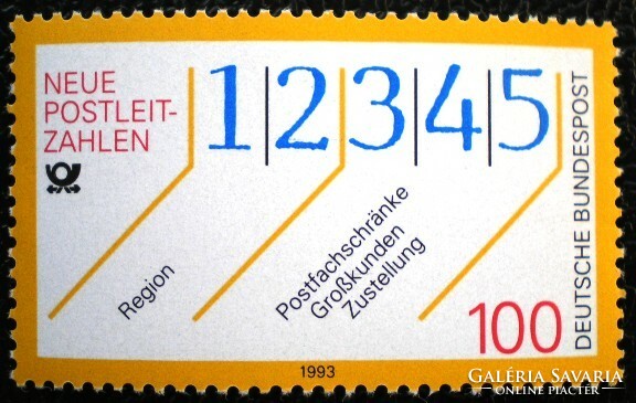 N1659 / Németország 1993 új irányítószámok bélyeg postatiszta