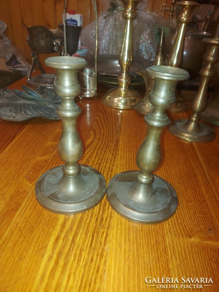 Pair of Bieder copper candle holders, size and weight indicated!