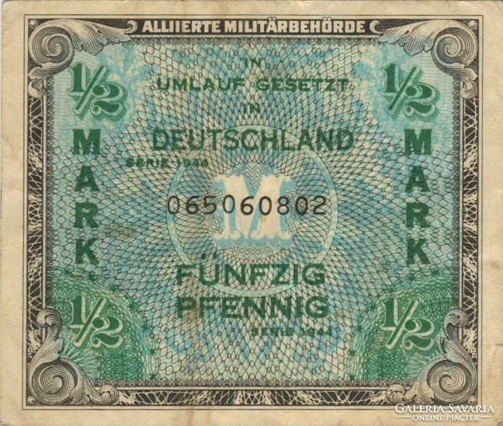 0.5 1/2 Half mark 1944 Germany military military 1.