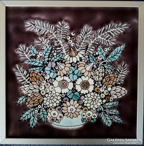Dt/403 - old edit - tile image of a bouquet of flowers, wall decoration