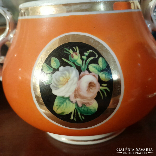 Bieder sugar bowl and milk spout - rose medallion - art&decoration