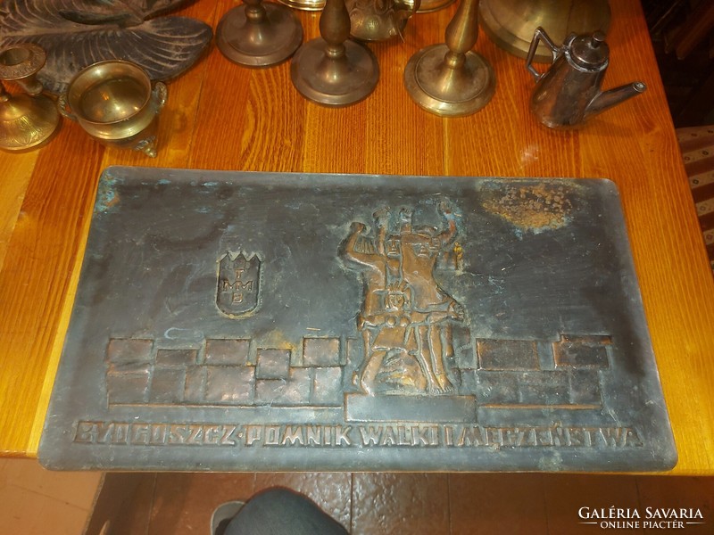 Bronze relief plate, wall decoration, size and weight indicated!