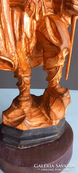 Hatalmas faragott fa szobor régi ALKUDHATÓ Art deco design