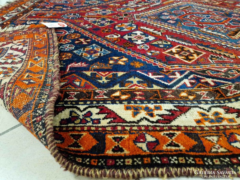 Vintage iráni shiraz 115x240 kézi csomózású gyapjú perzsa szőnyeg Z46