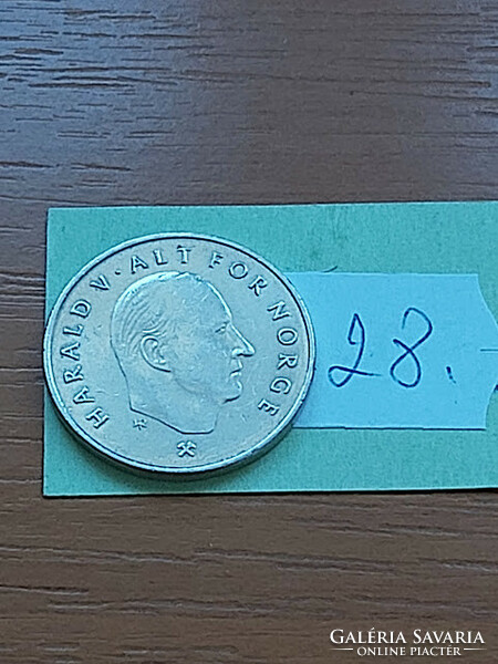 Norway 1 kroner 1996 copper-nickel, v. King Harald 28