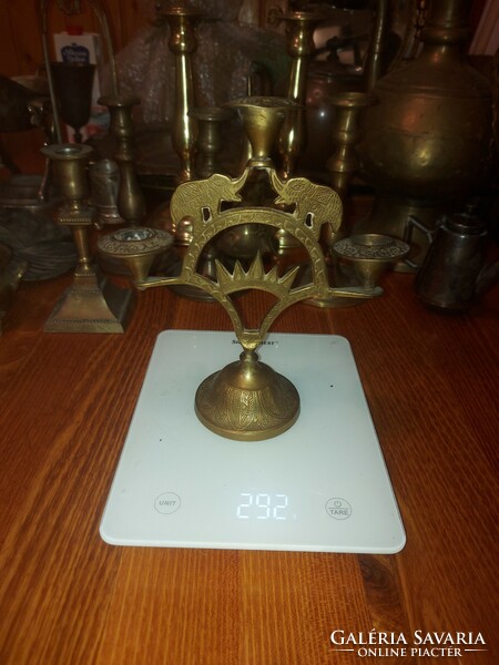 Indian copper candle holder, size and weight indicated!