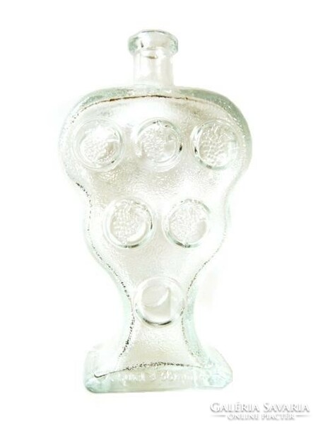 Bunch of grapes in the shape of a marked pouring bottle, design by dal santo decorative glass