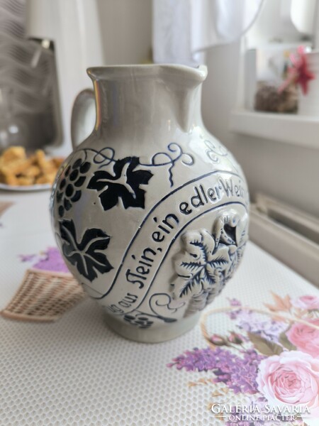 Beautiful German ceramic folk art jug, decorative item for sale!