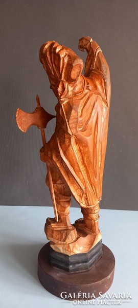 Hatalmas faragott fa szobor régi ALKUDHATÓ Art deco design