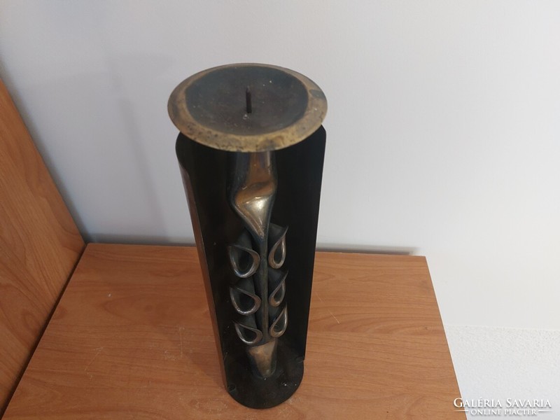 (K) retro industrial copper candle holder 35.5 cm