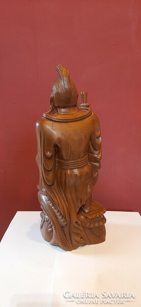 Indian wandering saint, hand-carved wooden sculpture. 38 cm high