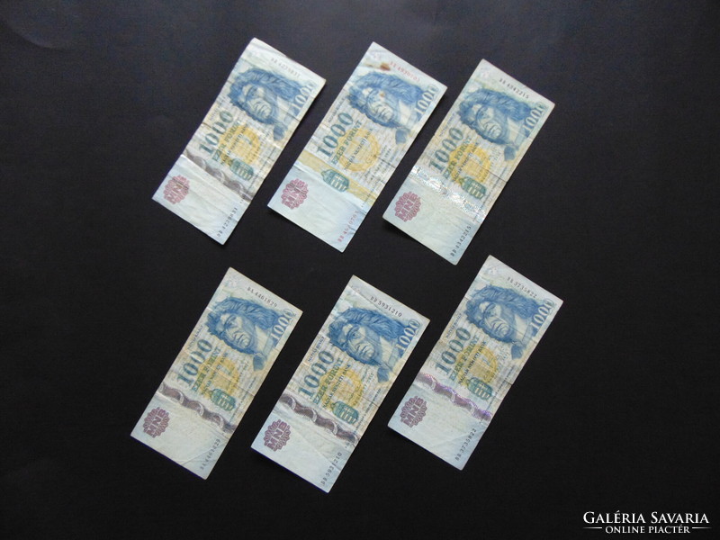 6 darab 1000 forint bankjegy LOT !