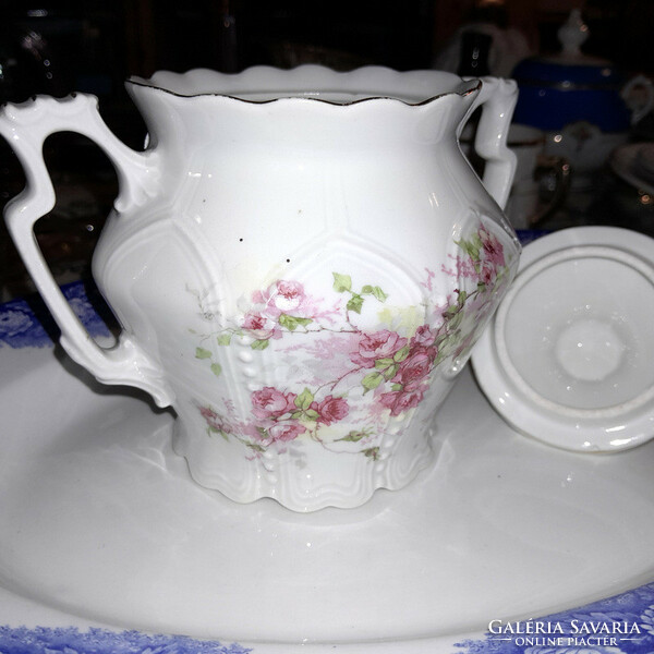 Fabulously beautiful pink Art Nouveau sugar bowl - 16.6 cm - art&decoration