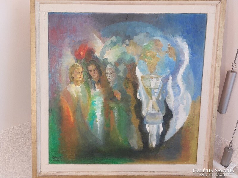 (K) Ördög Zoltán "Erdei virágok" festménye 75x75 cm kerettel