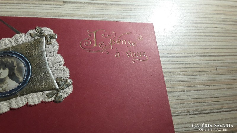 Antique embossed greeting postcard.