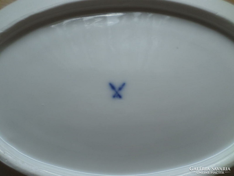 Antique haas & czjzek schlaggenwald porcelain bowl 18.5 x 26.5 cm