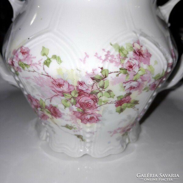 Fabulously beautiful pink Art Nouveau sugar bowl - 16.6 cm - art&decoration