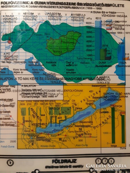 Földrajz, Magyarország iskolai oktató írásvetítő transzparens 8. osztály   szemléltető eszköz
