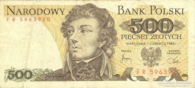 500 zloty zlotych 1982 Lengyelország 1.