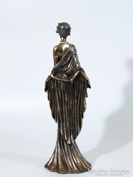 30cm Art deco stílusú női figura szobor