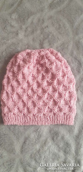 Handmade, hand-knitted women's double-sided cap