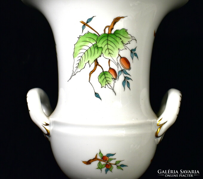 Hecsedli - Herend porcelain vase with rosehip pattern! Large size !