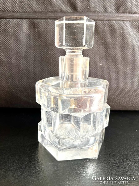 Josef Hoffmann Moser geometrikus eltolt art deco üveg palack kiöntő