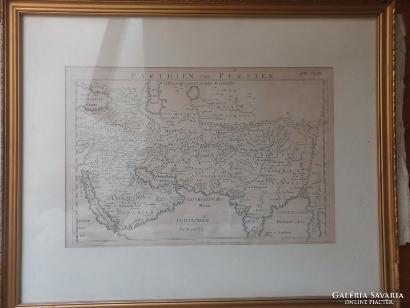 Parthia és Perzsia antik térkép XVIII.század keretezve