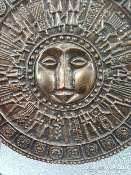 Beautiful priest Zoltan bronze wall decoration relief from the 60s