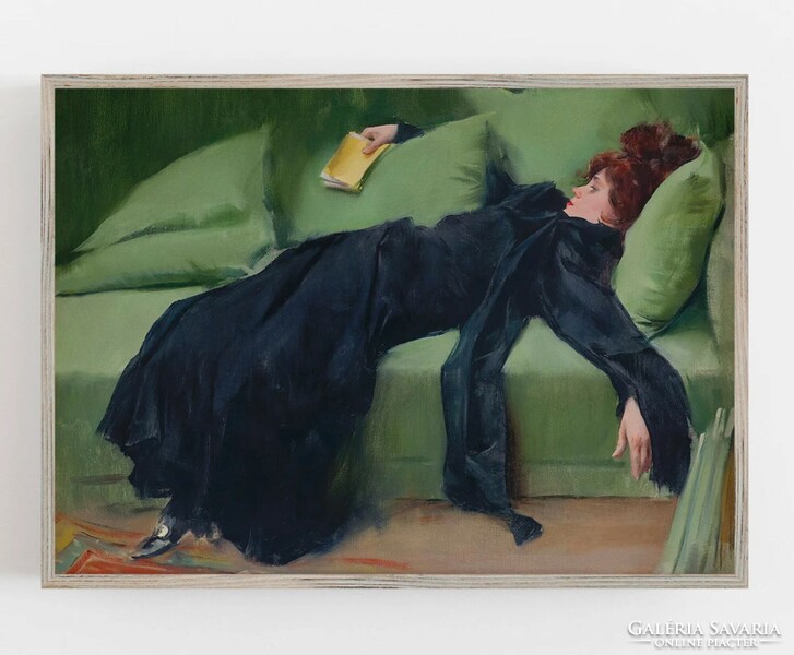 Ramon casas beautiful art nouveau painting 1899 reproduction print decadent girl after the dance