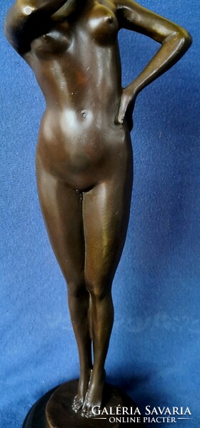 DT/419 – Francia női akt bronz szobor NICK jelzéssel