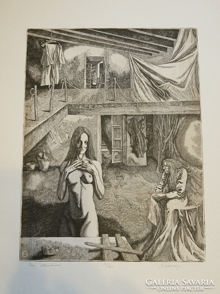 Sándor Badacsonyi etching poe illustration