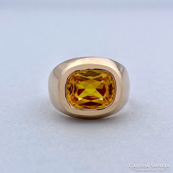 14K vintage gold ring with citrine