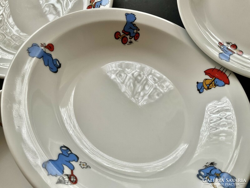 Lubiana children's teddy bear dining set deep plate flat plate