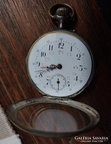 Silver remontoir 10 rubies pocket watch