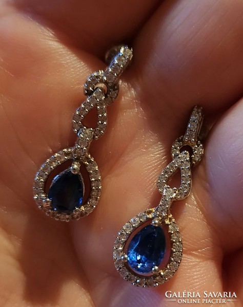 Special kyanite gemstone sterling silver earrings 925/ - new