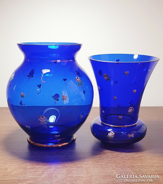 Pair of parade glass vases - antique